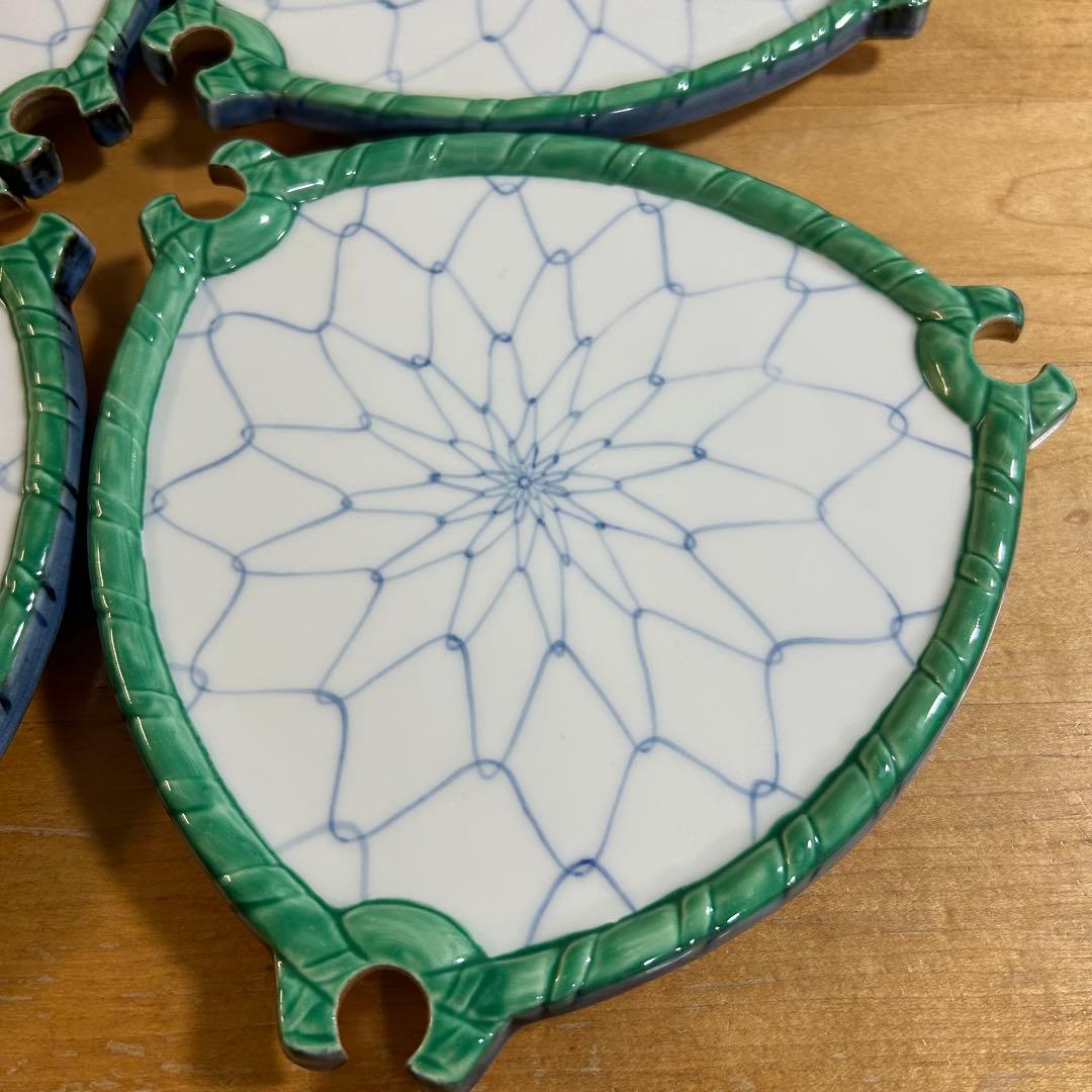 【未使用】有田焼 錦右衛門窯 変わり皿　中皿　平皿　4枚セット