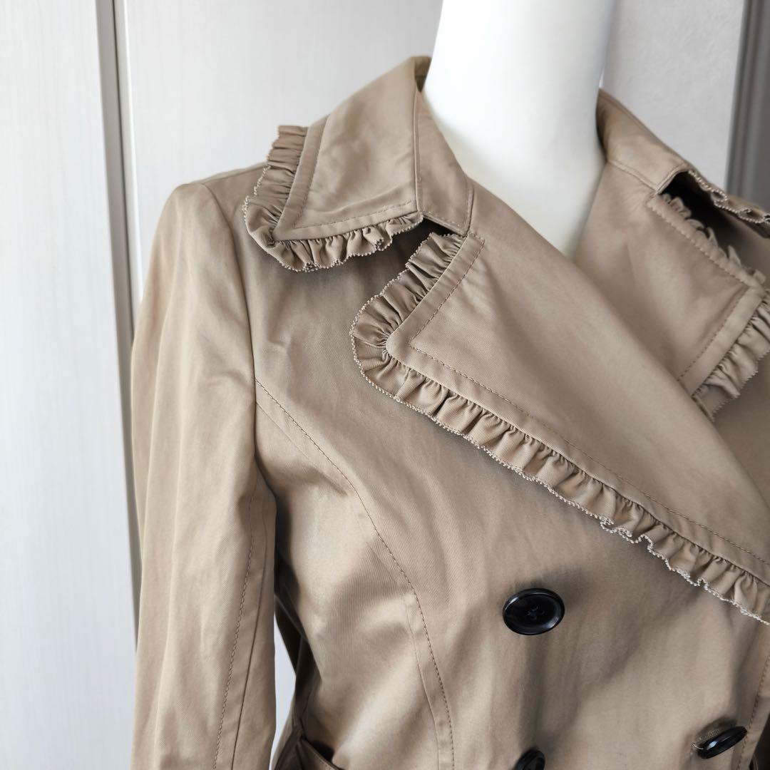 極美品　ピンクハウス　フリルトレンチコート　ロングコート　アウター