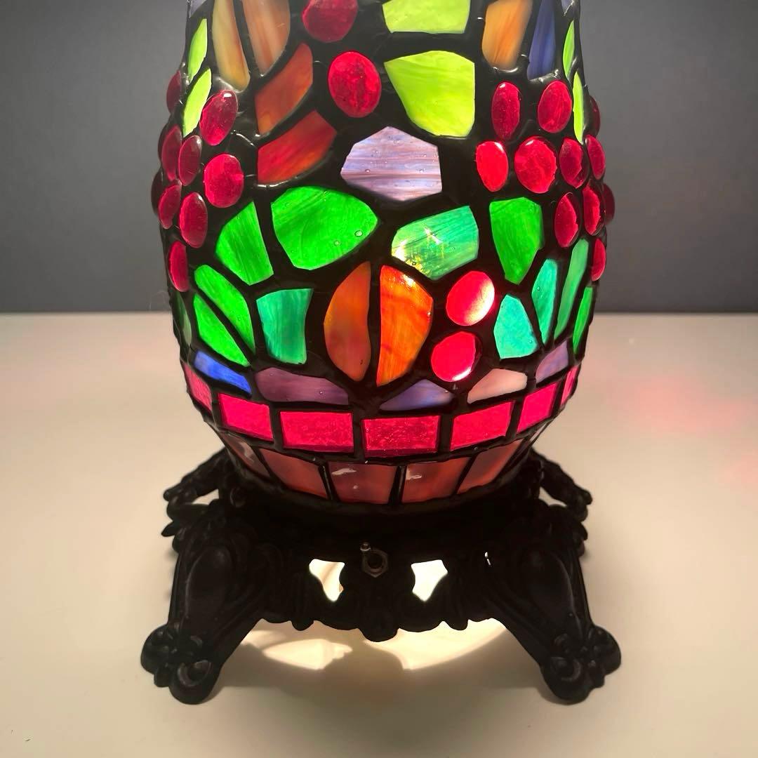 『美品』　アンティーク　ステンドグラス　ランプ　葡萄