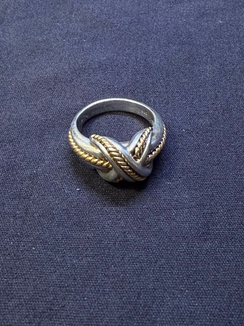 (約10号)ティファニー シグネチャークロス Au750 SV925コンビ