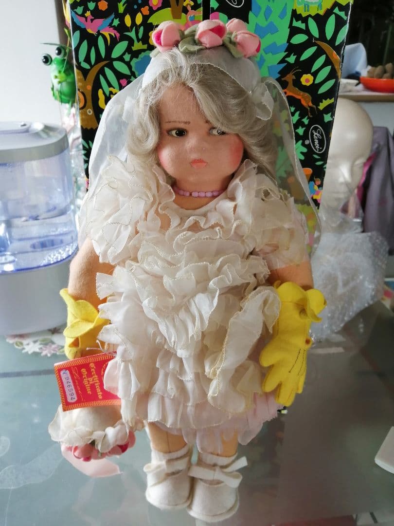 イタリア製／レンチドール／アンチィークドール/フェルト人形