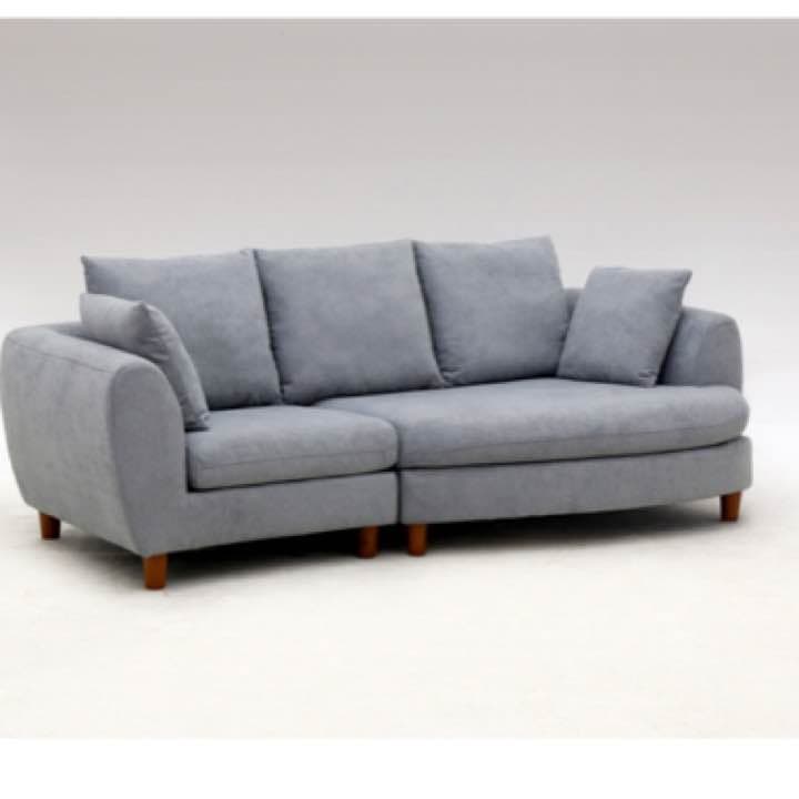 9月末まで☆大値下げ半額！美品☆高級布製チェーンカウチソファ☆北欧☆