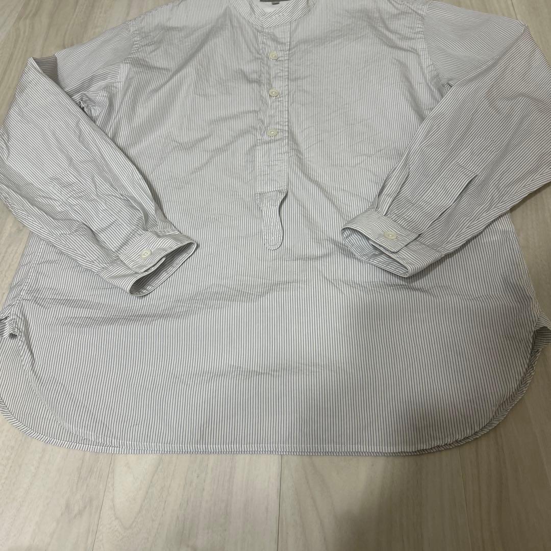 マーガレットハウエル メンズS バンドカラーシャツ ストライプ