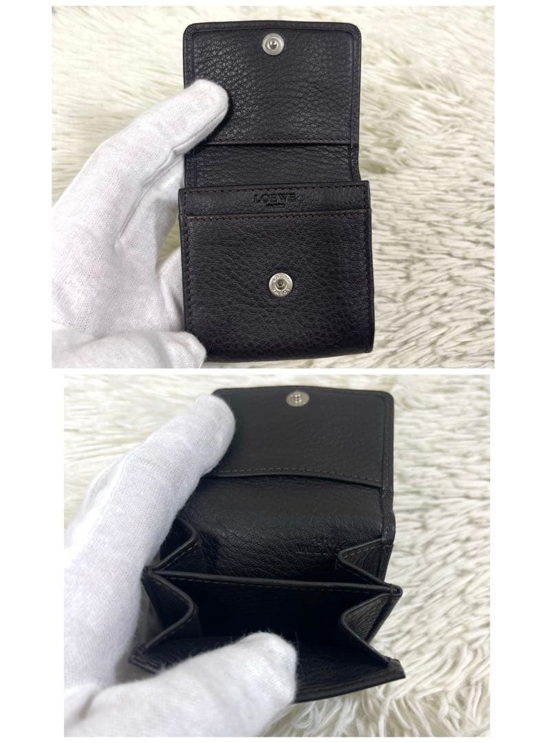 極美品‼️LOEWE アナグラム　ケース レザー　ロゴ押し　ブラック