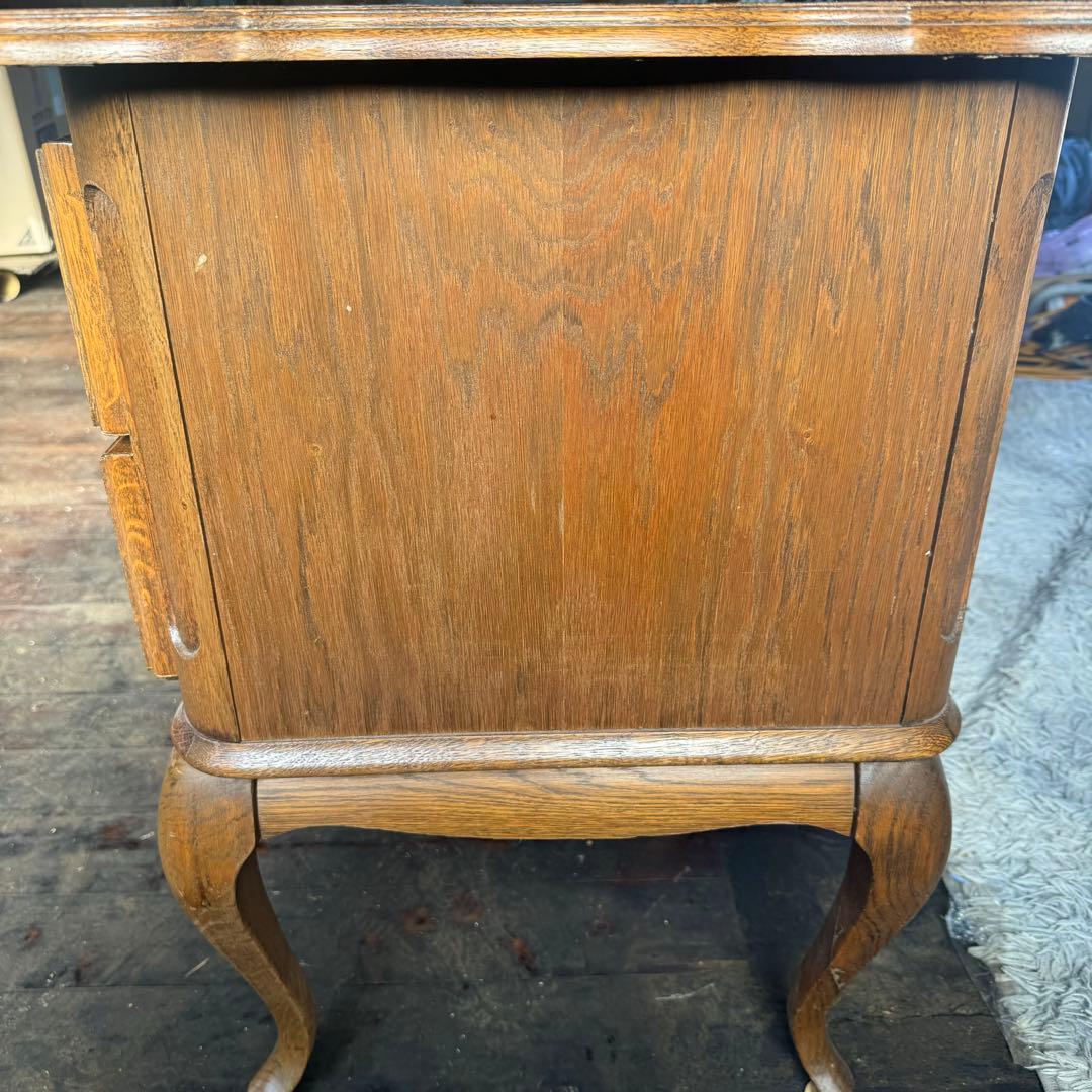 アンティーク風　木製文机　西洋　猫脚　デスク