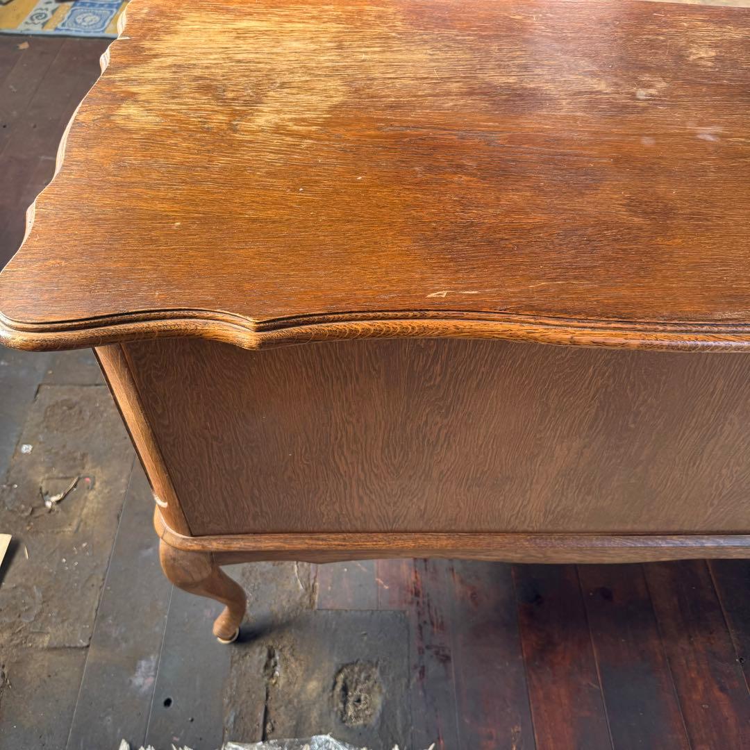 アンティーク風　木製文机　西洋　猫脚　デスク