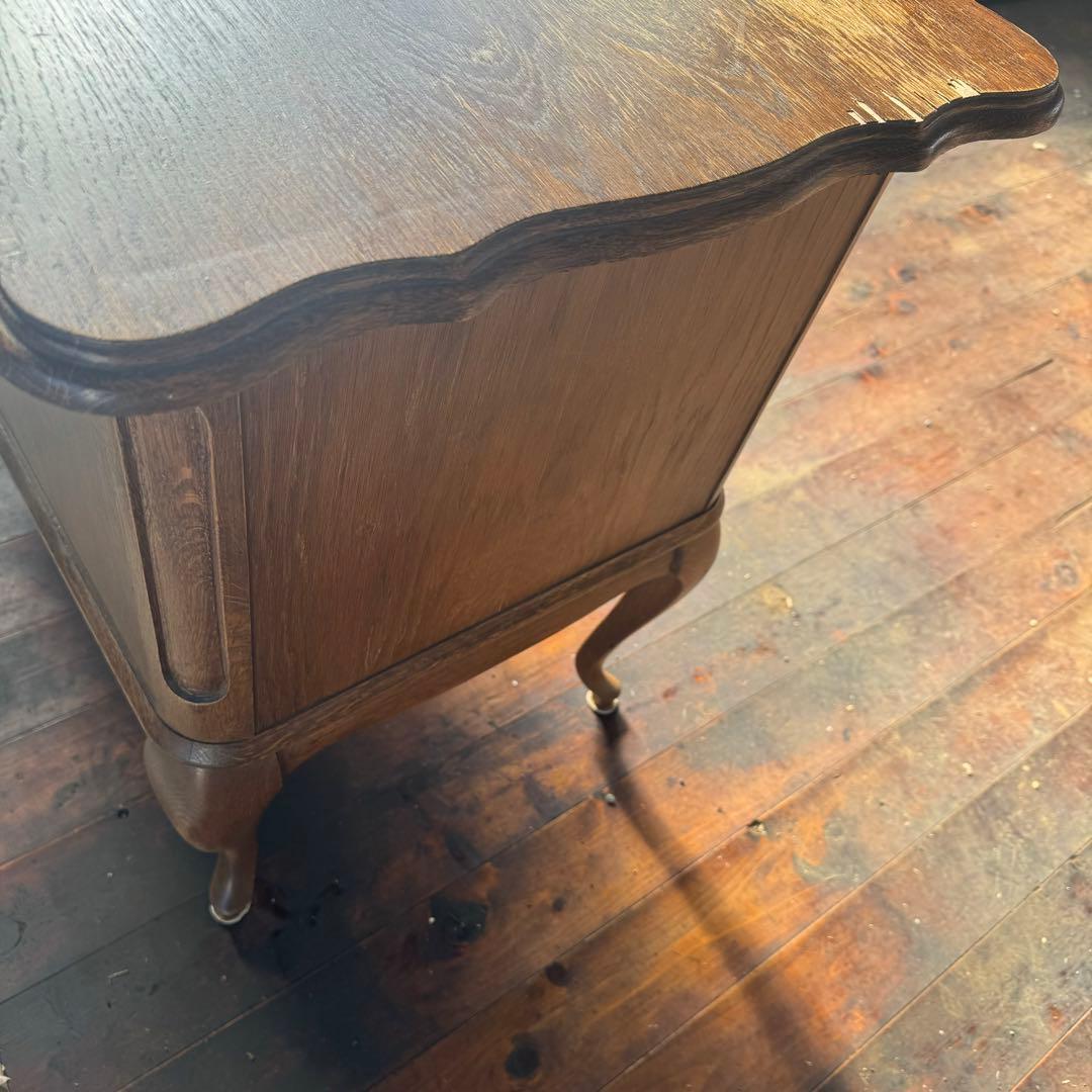 アンティーク風　木製文机　西洋　猫脚　デスク