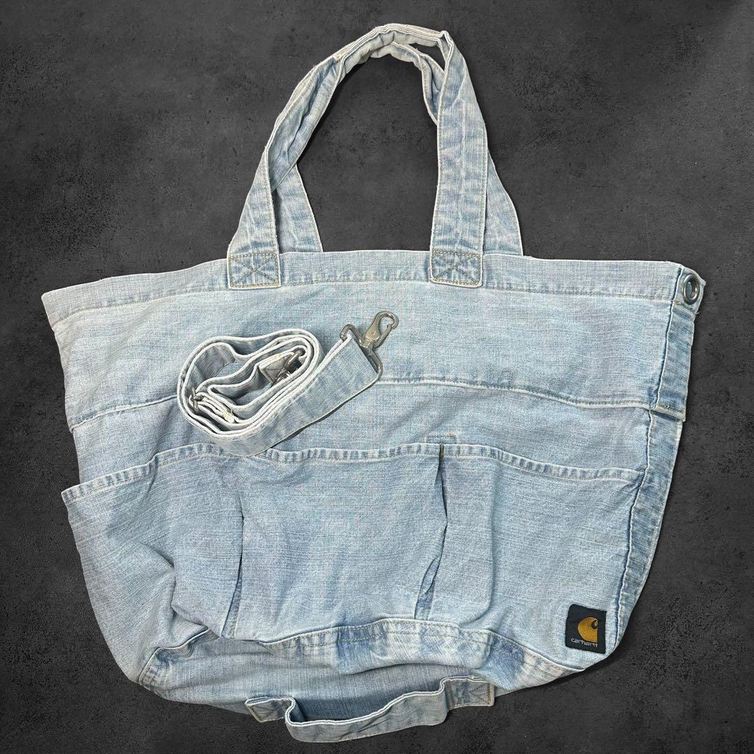 希少✨Carhartt デニム　ラージ　トートバッグ　2way ショルダーバッグ