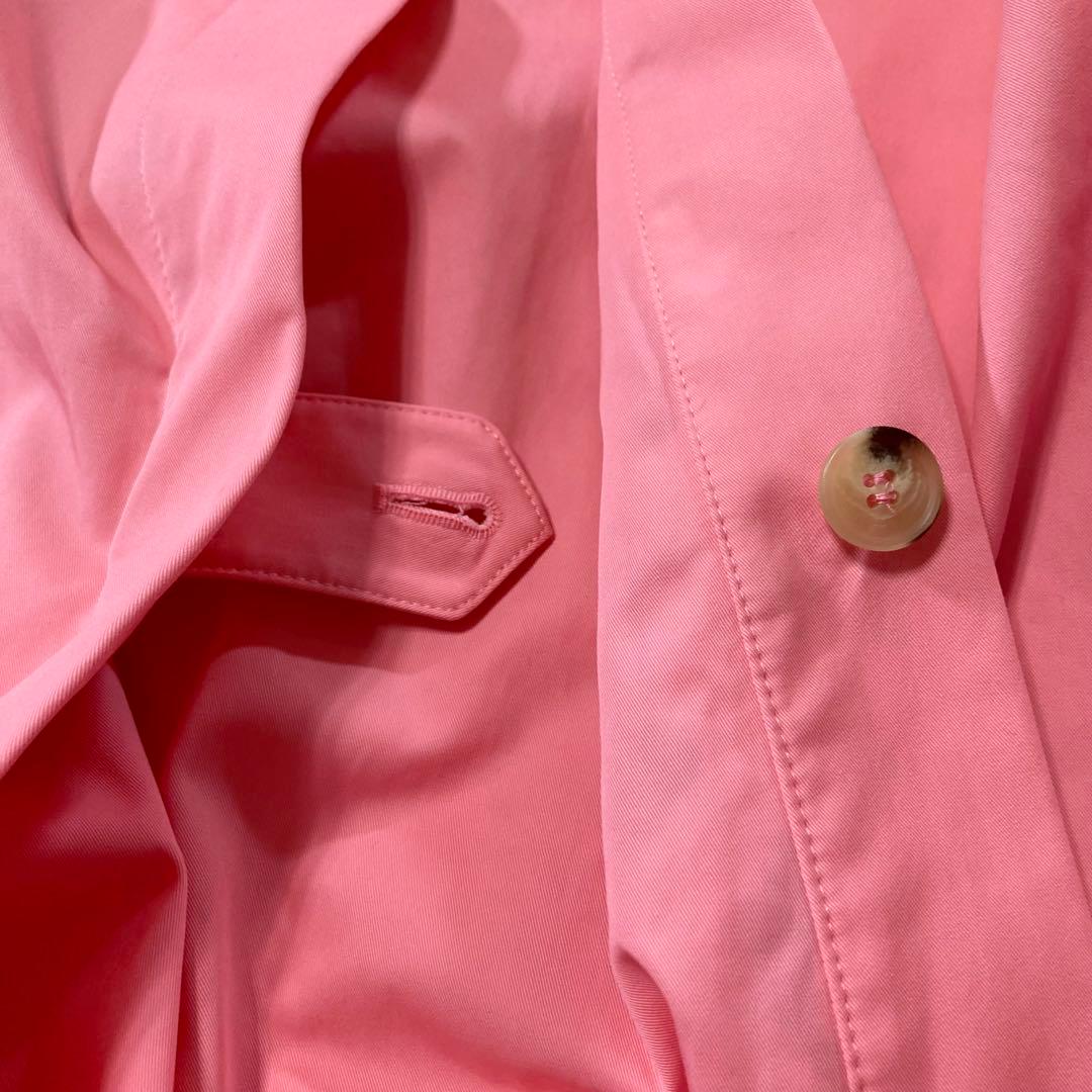 メゾンキツネ トレンチコート ロング ベルト付き 裏地キツネ柄 ピンク