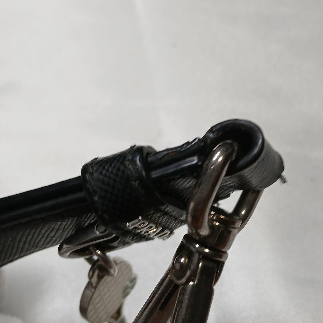 専用【PRADA】キーホルダー サフィアーノレザー テニスラケット 黒