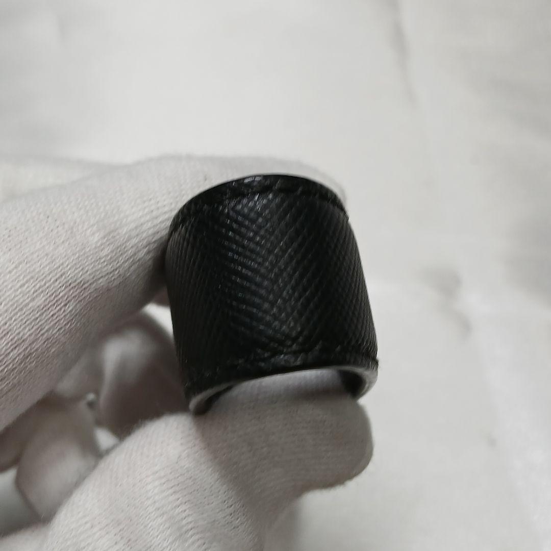 専用【PRADA】キーホルダー サフィアーノレザー テニスラケット 黒