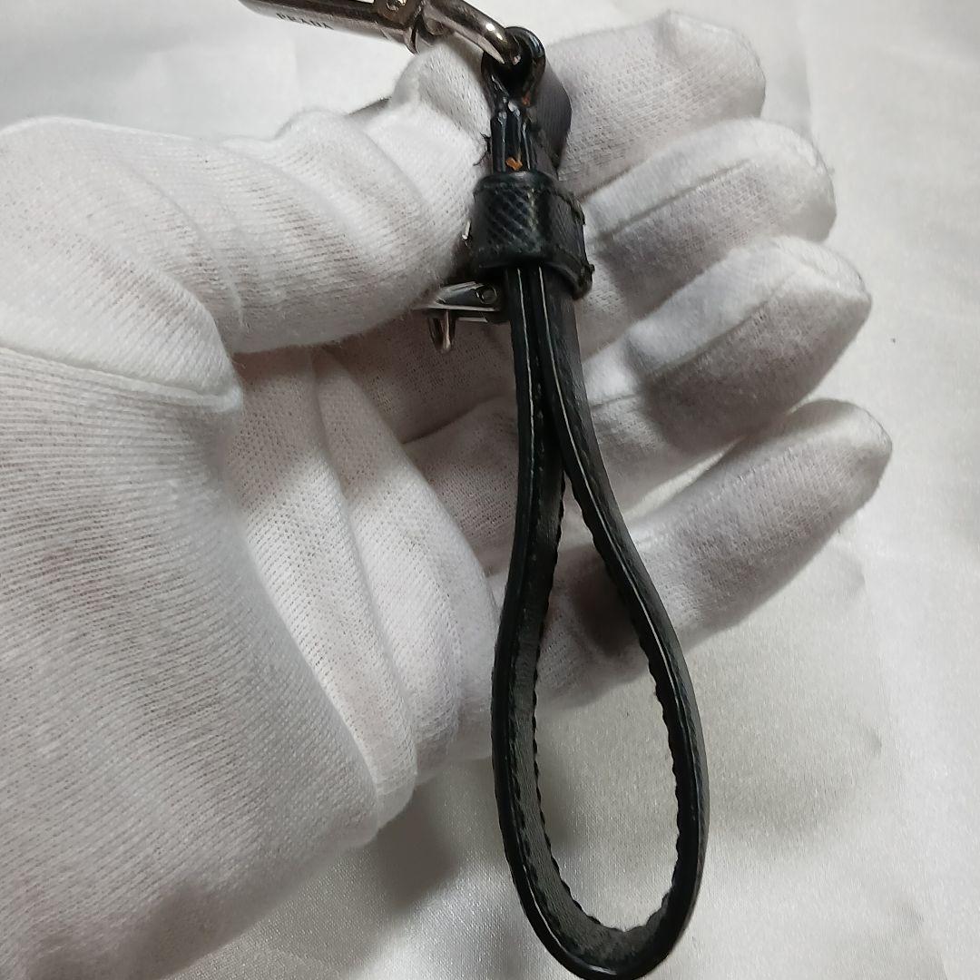 専用【PRADA】キーホルダー サフィアーノレザー テニスラケット 黒