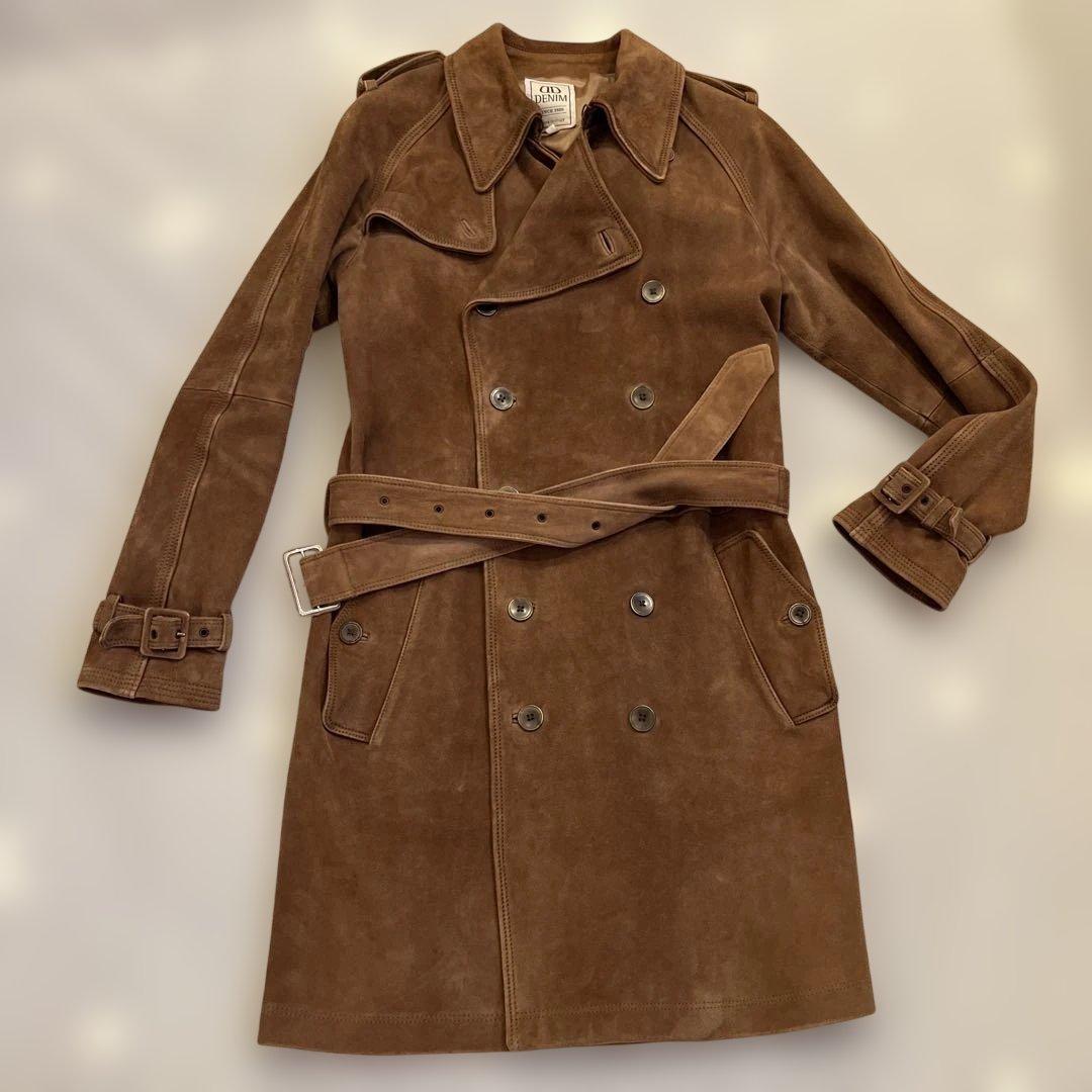 超美品　DENIM スエードトレンチコート　チンクワンタ　エンメティ