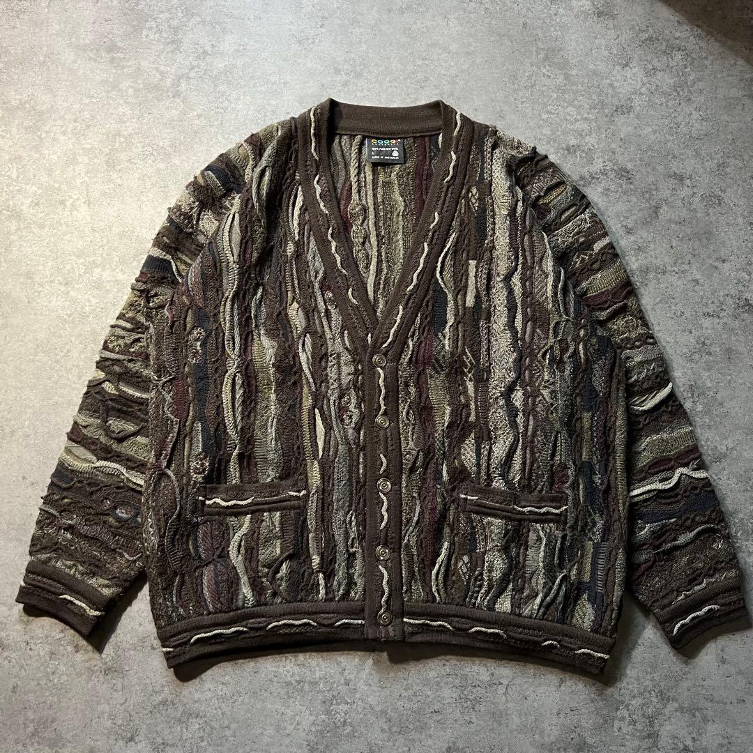 【即日発送・US古着】90s COOGI クージー　カーディガン　3Dニット　L