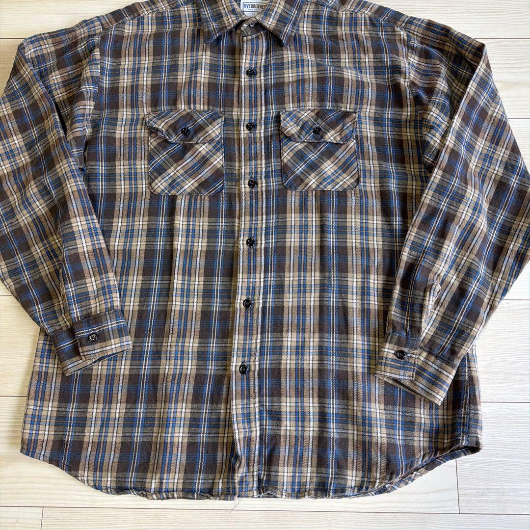 ノ*リ様 70s FIVE brother ネルシャツ　ヴィンテージ コットン