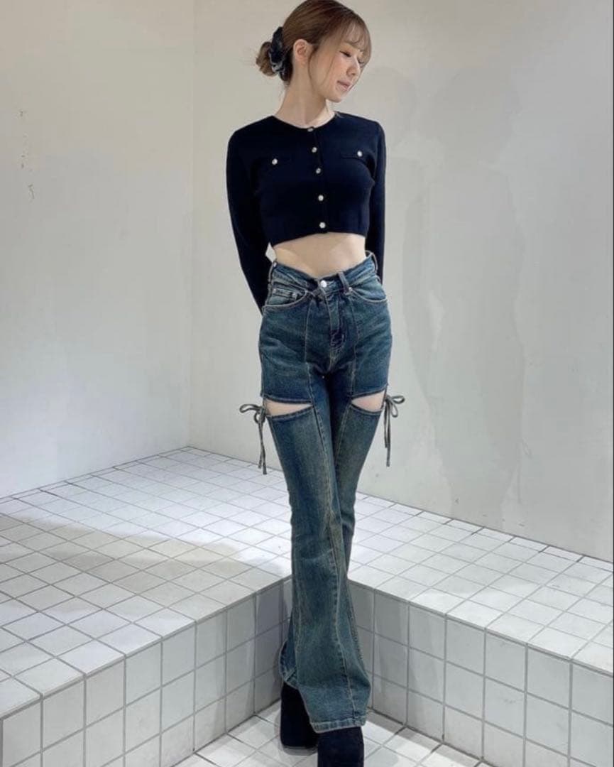 リゼクシー　Resexxy カットアウトデニム　ジーンズ