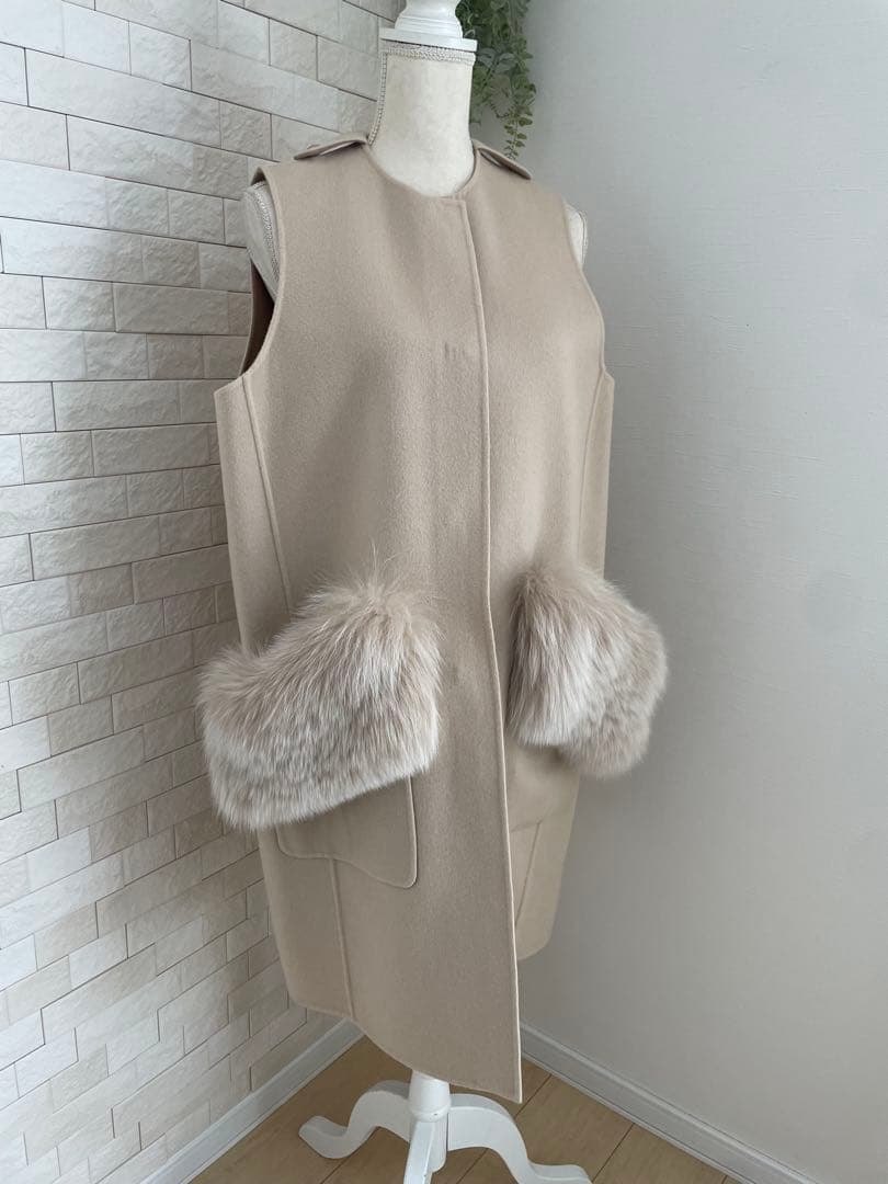 DRAWER ドゥロワー ⭐️ウールリバーシブルファーケープ コート2022AW