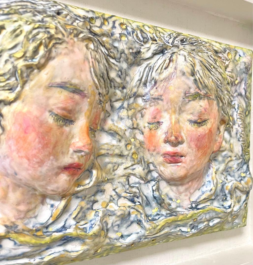 アート作品ハンドメイドArtwork art reliefレリーフ　インテリア