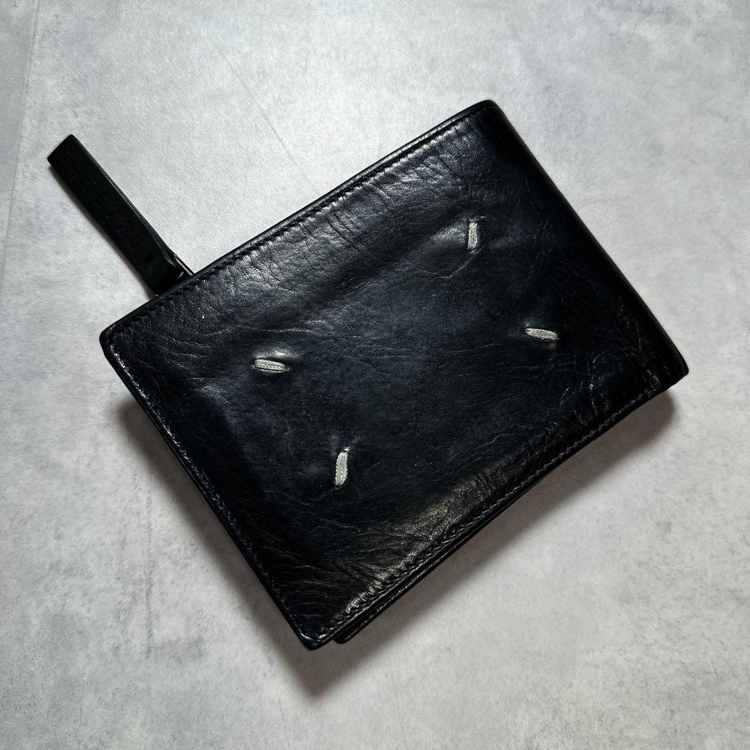 メゾンマルジェラ 4ステッチ 2つ折り財布 ブラック Margiela