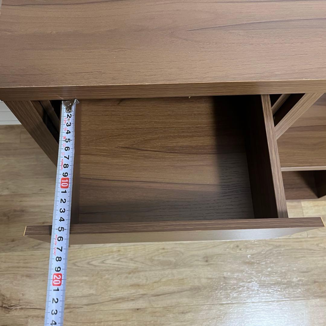 ニトリ　カラーボックス3段　ミドルブラウン　引き出し付き