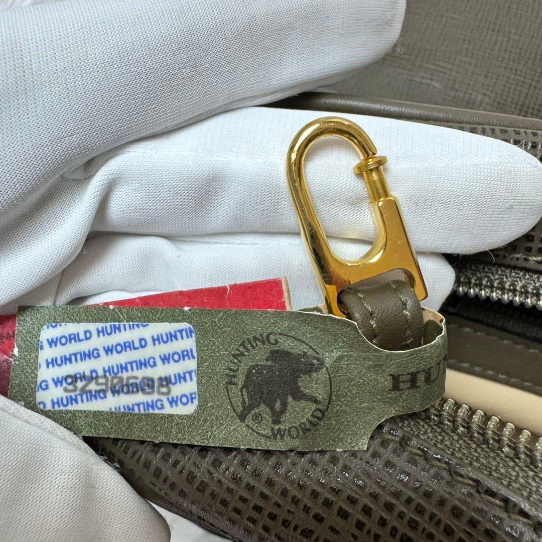 【極美品】 HUNTING WORLD レザー メッセンジャーバッグ オリーブ
