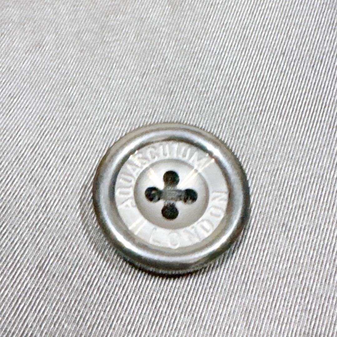 未使用✨　アクアスキュータム　トレンチコート ライナー　グレー　光沢　36