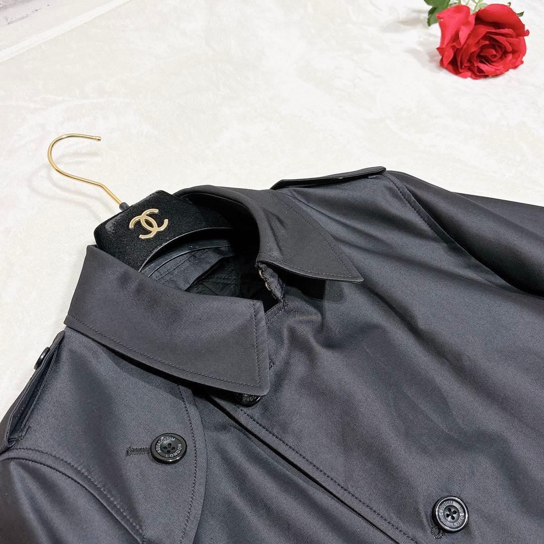 未使用✨　アクアスキュータム　トレンチコート ライナー　グレー　光沢　36