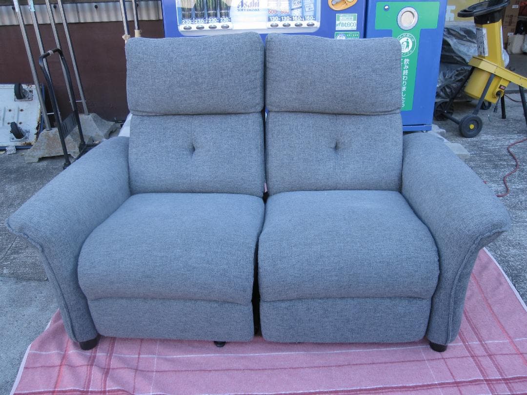 名古屋市等送料無料★ニトリ 2人掛け電動布張りリクライニングソファ Nピュール