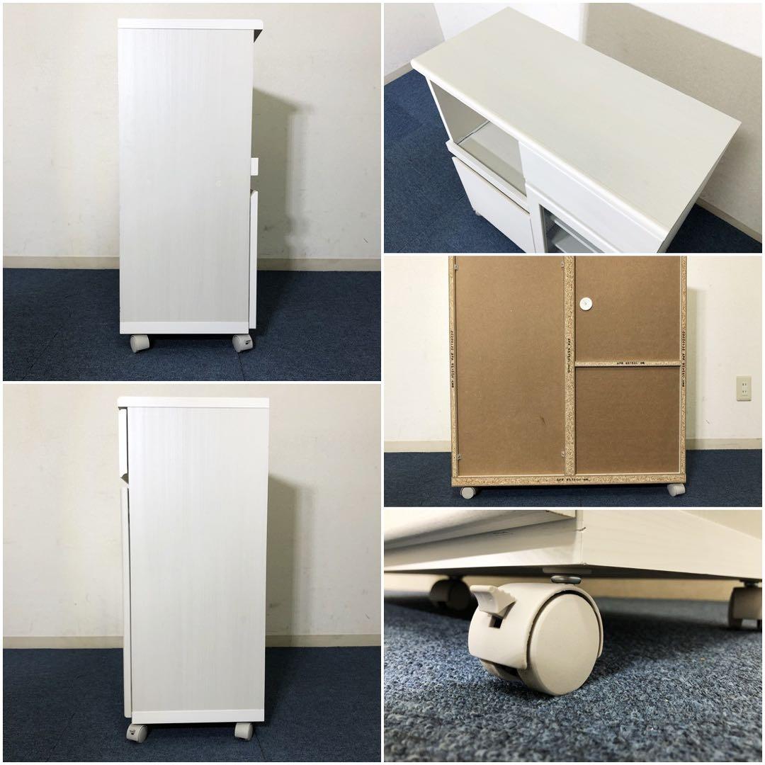 食器棚 アペルト APR-8575SL 白木目柄レンジボード可動式棚板3枚付き