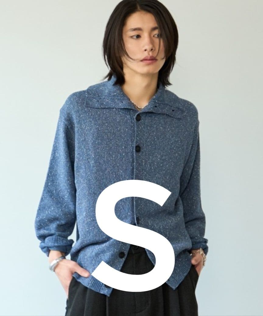 【SINSS】ネップニットカーディガン ブルー Sサイズ