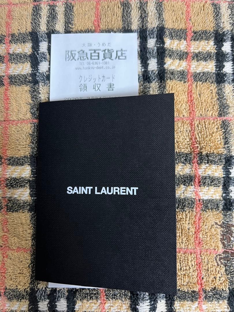 サンローラン 三つ折り財布 シルバーロゴ Yves Saint Laurent