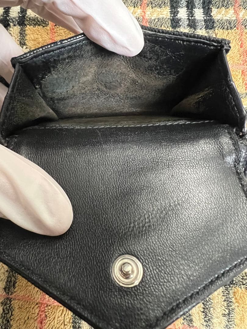 サンローラン 三つ折り財布 シルバーロゴ Yves Saint Laurent