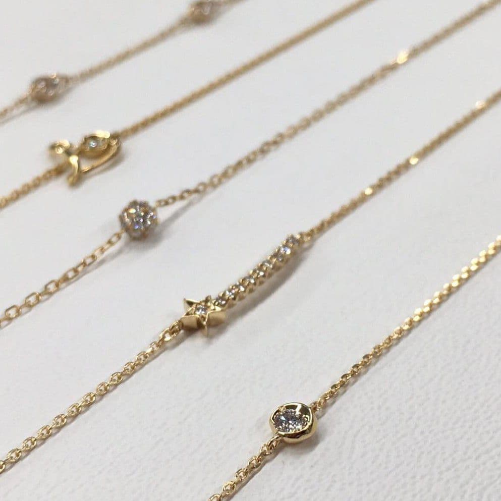 美品　スタージュエリー　K18 YG　ダイヤモンド　星　流れ星　ブレスレット