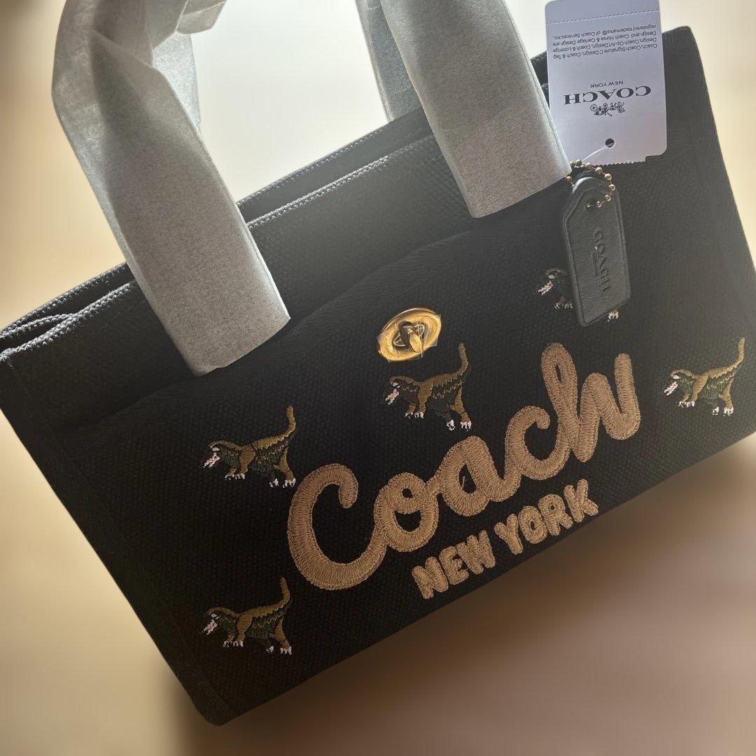 【未使用】COACH コーチ トートバッグ26 レキシープリント　ブラック