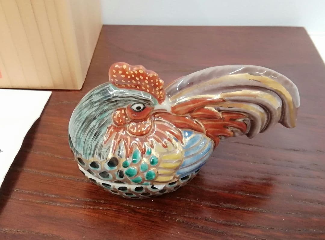 九谷焼　益田和宜　仁清風　鶏　香合