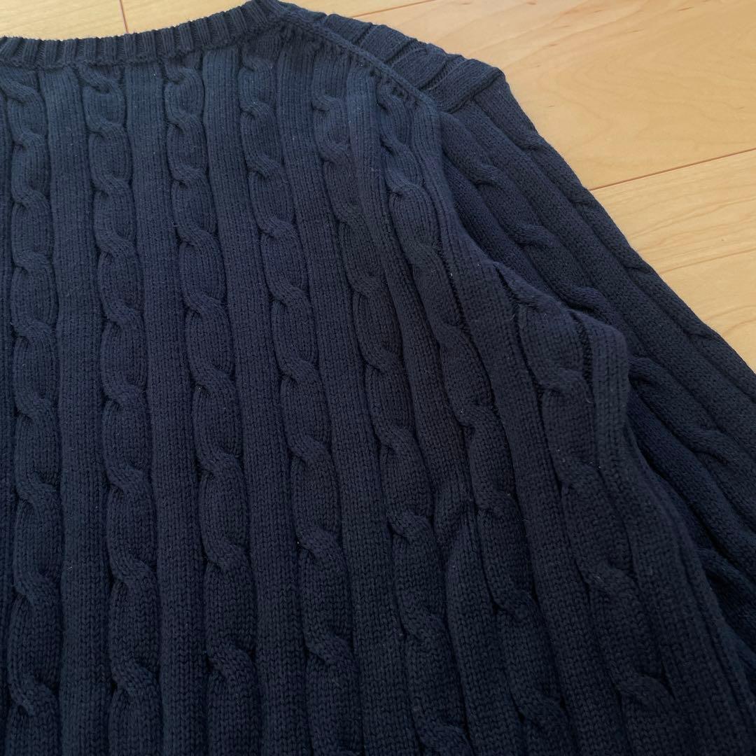 POLO RALPH LAUREN ポロ M ネイビー ケーブルニットセーター