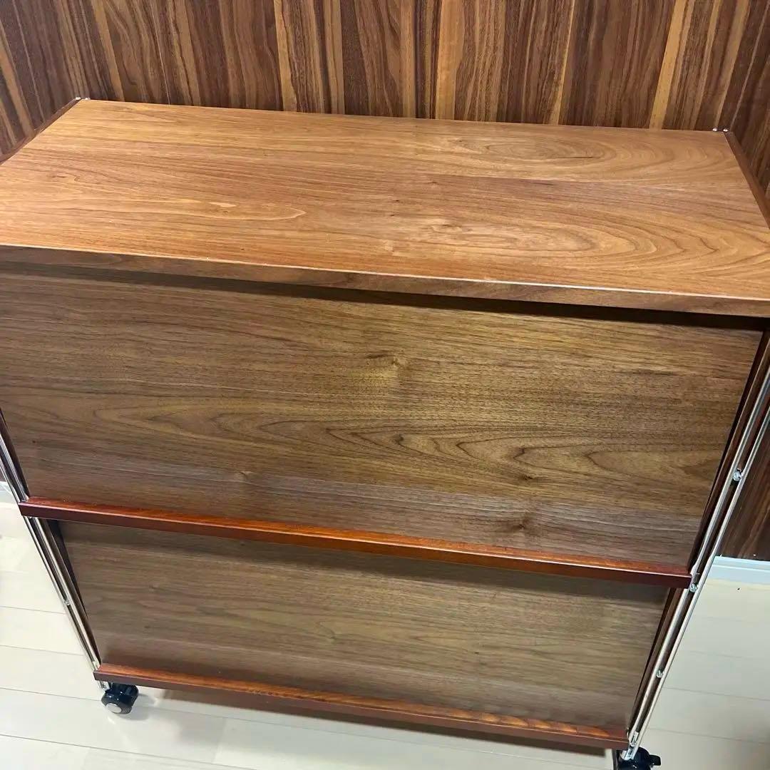 無印良品 ユニットシェルフ フラップ扉ボックス ウォールナット材