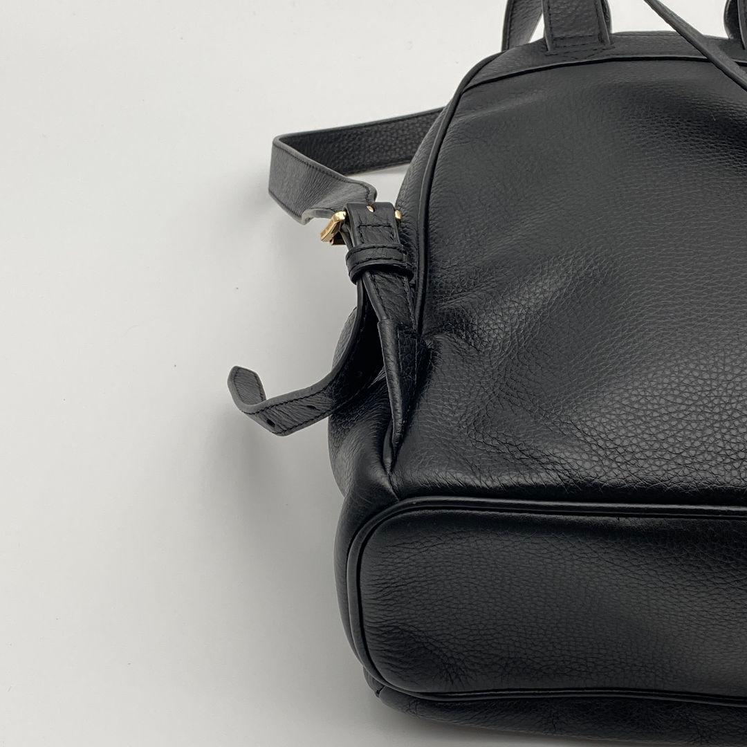 未使用級 マイケルコース アビー リュック バックパック レザー 黒 ロゴ金具