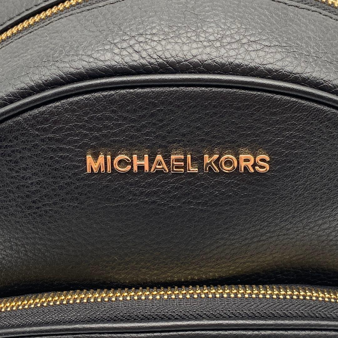 未使用級 マイケルコース アビー リュック バックパック レザー 黒 ロゴ金具