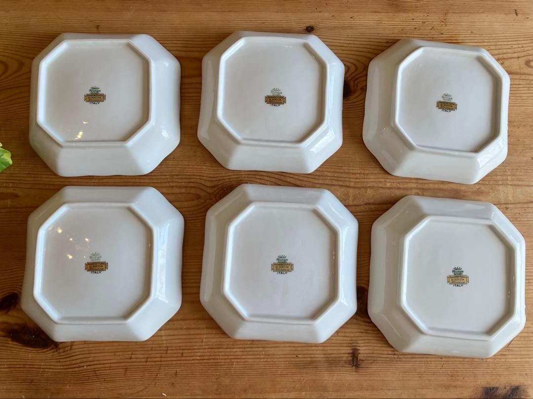 ジノリ　イタリアンフルーツ　15.5スクエアディッシュ×6