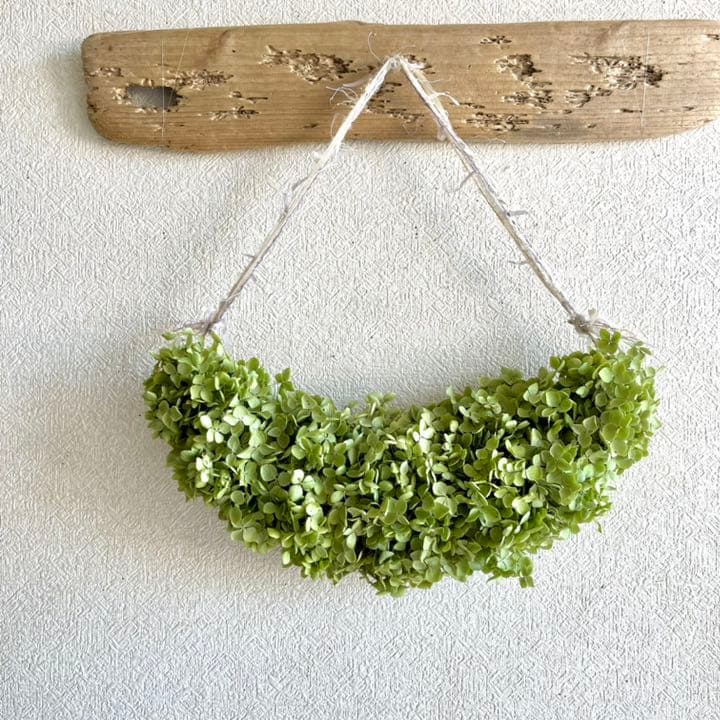 アナベル紫陽花　三日月リース