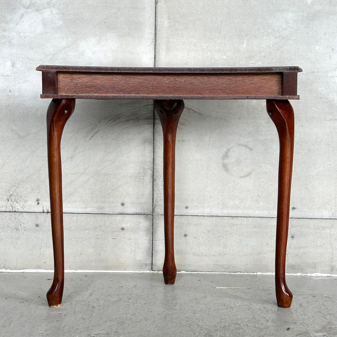 ✦90年代✦ 日本製 コンソールテーブル 猫脚 半円 引き出し付 昭和レトロ