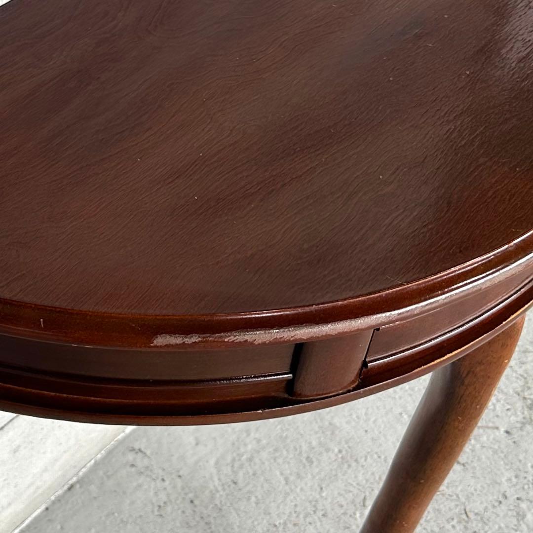 ✦90年代✦ 日本製 コンソールテーブル 猫脚 半円 引き出し付 昭和レトロ