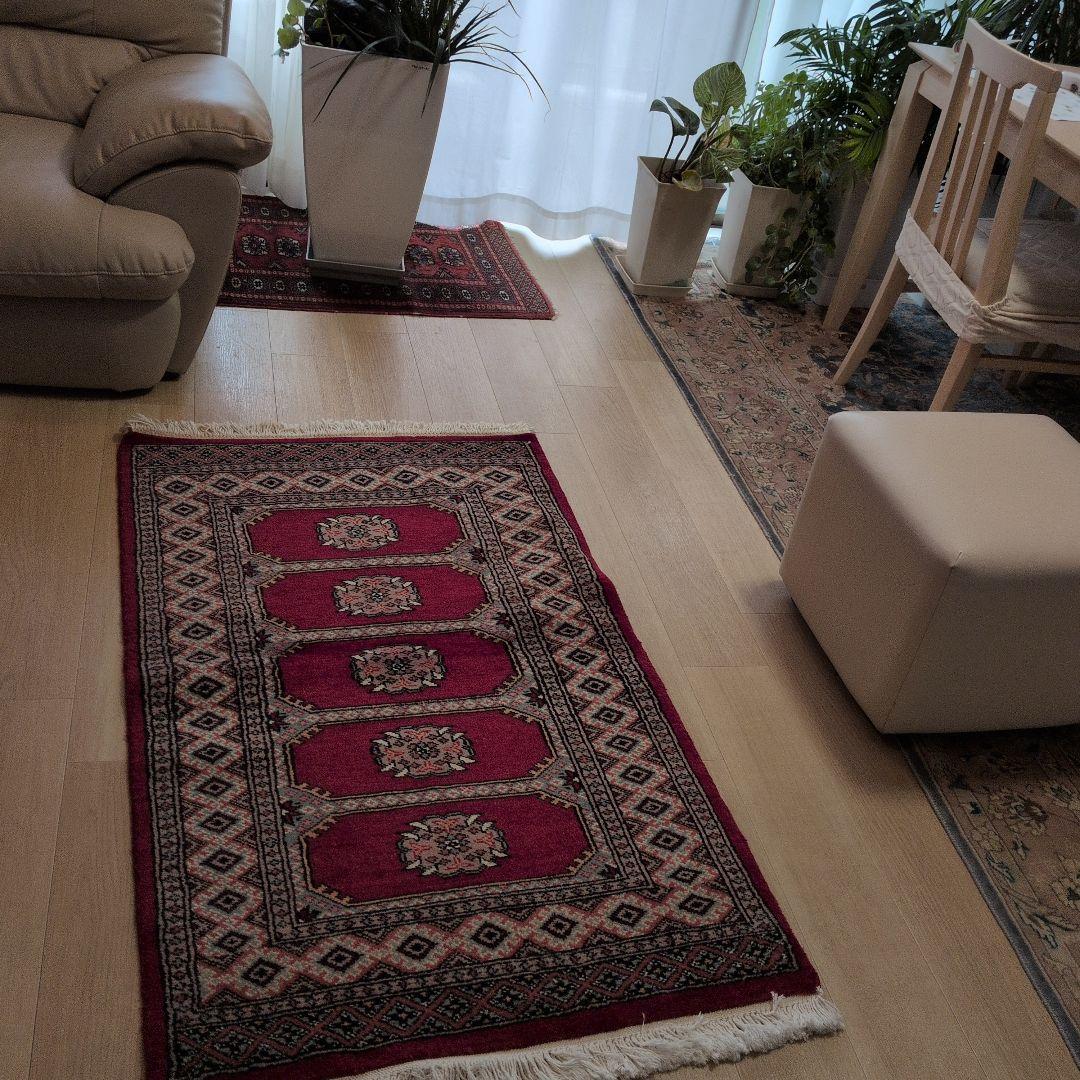 79x127cmパキスタン手織りマット(326)ギャッベ・ペルシャ・じゅうたん