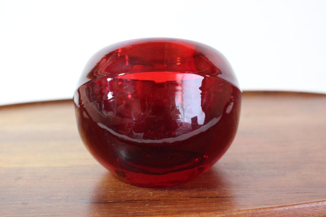 70s　ずっしり！　バイキング　VIKING　レッドガラス　灰皿　ビンテージ