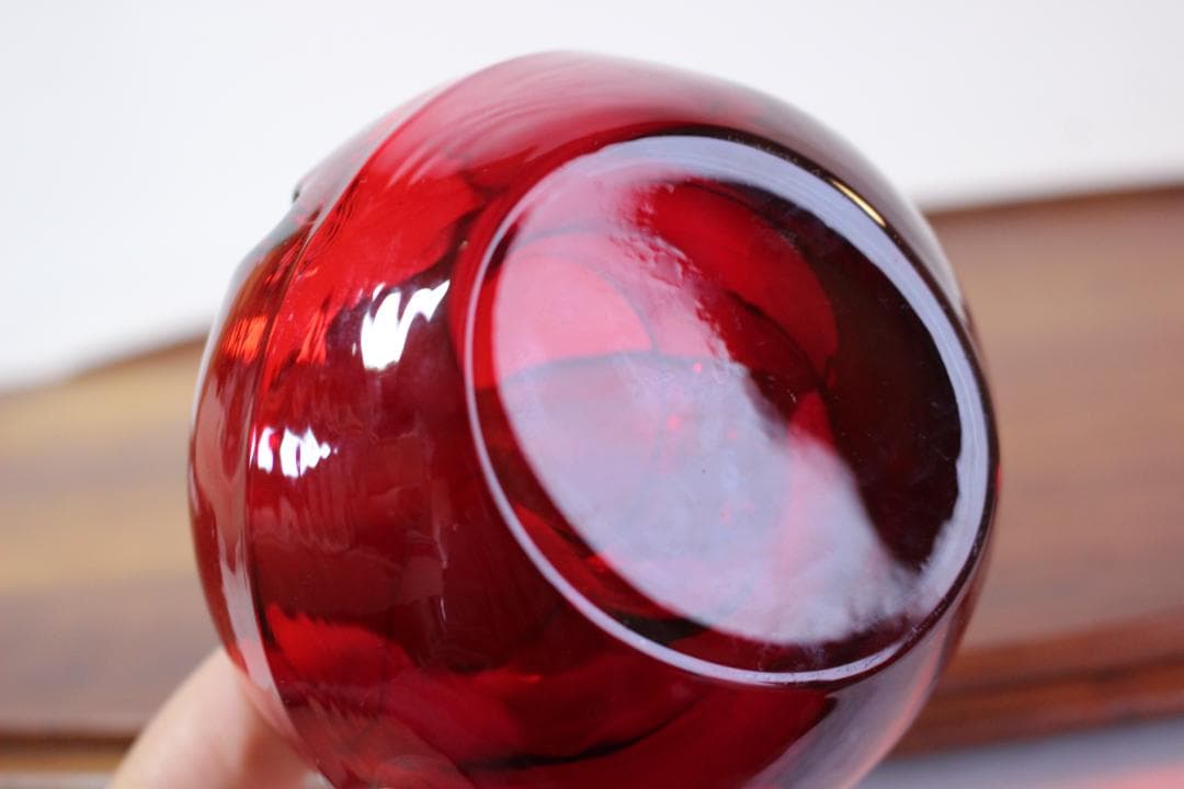 70s　ずっしり！　バイキング　VIKING　レッドガラス　灰皿　ビンテージ