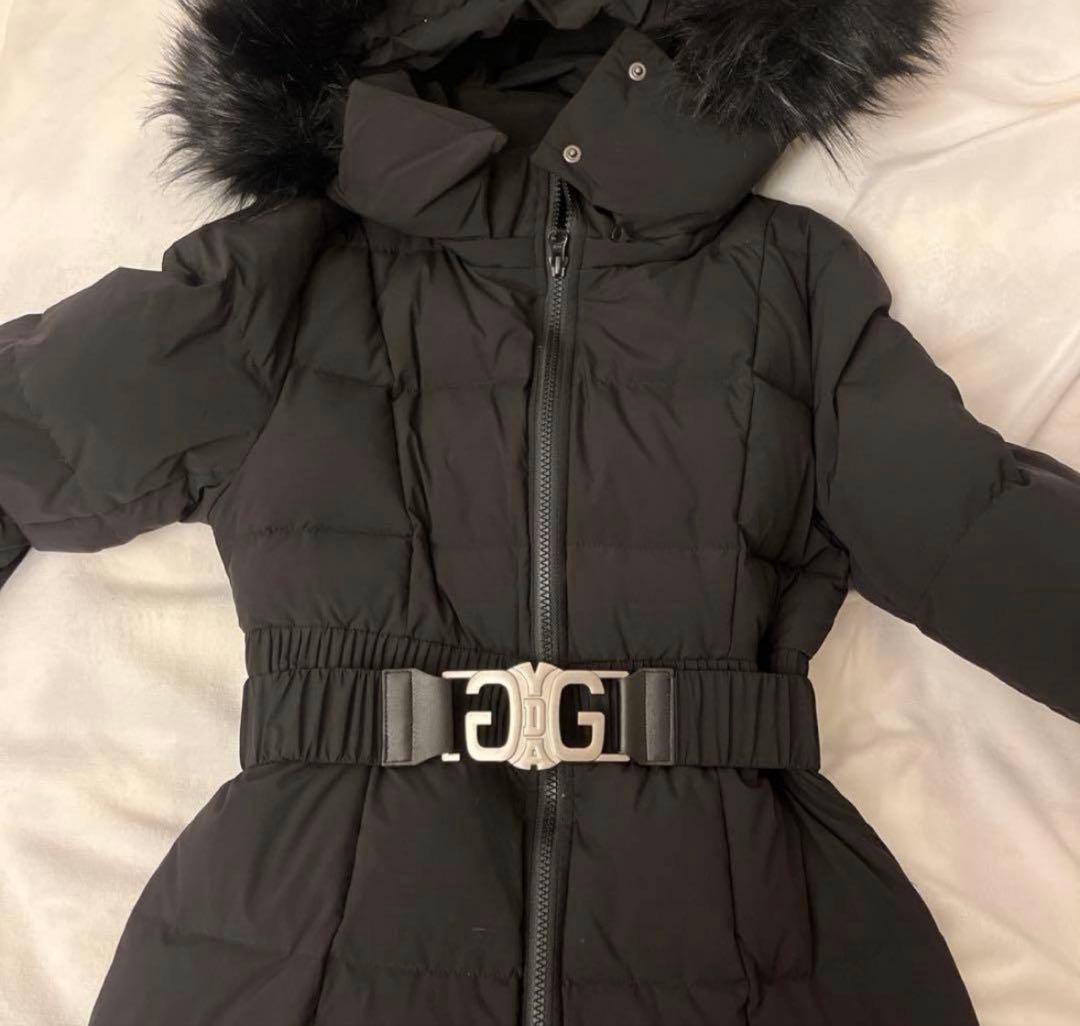 GYDA ブラック ロングコート ファー付き