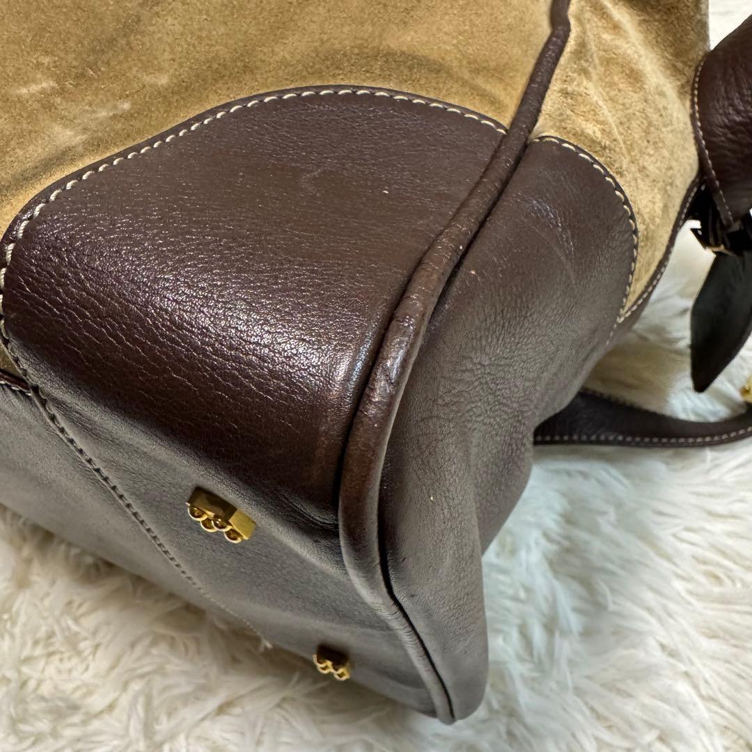 LOEWE ボストンバッグ　ショルダー　スエード　レザー　カラー(ブラウン)