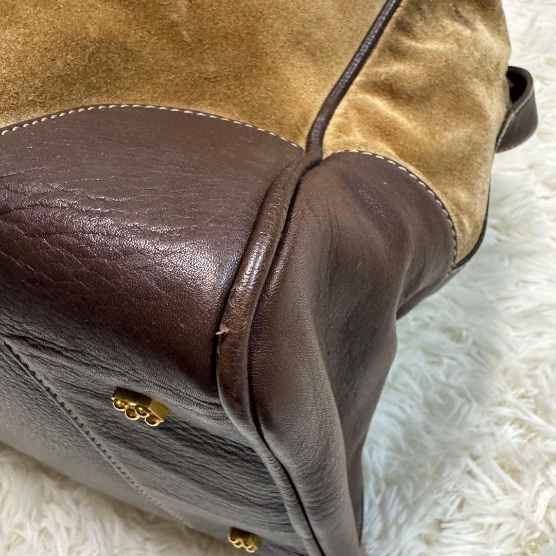 LOEWE ボストンバッグ　ショルダー　スエード　レザー　カラー(ブラウン)