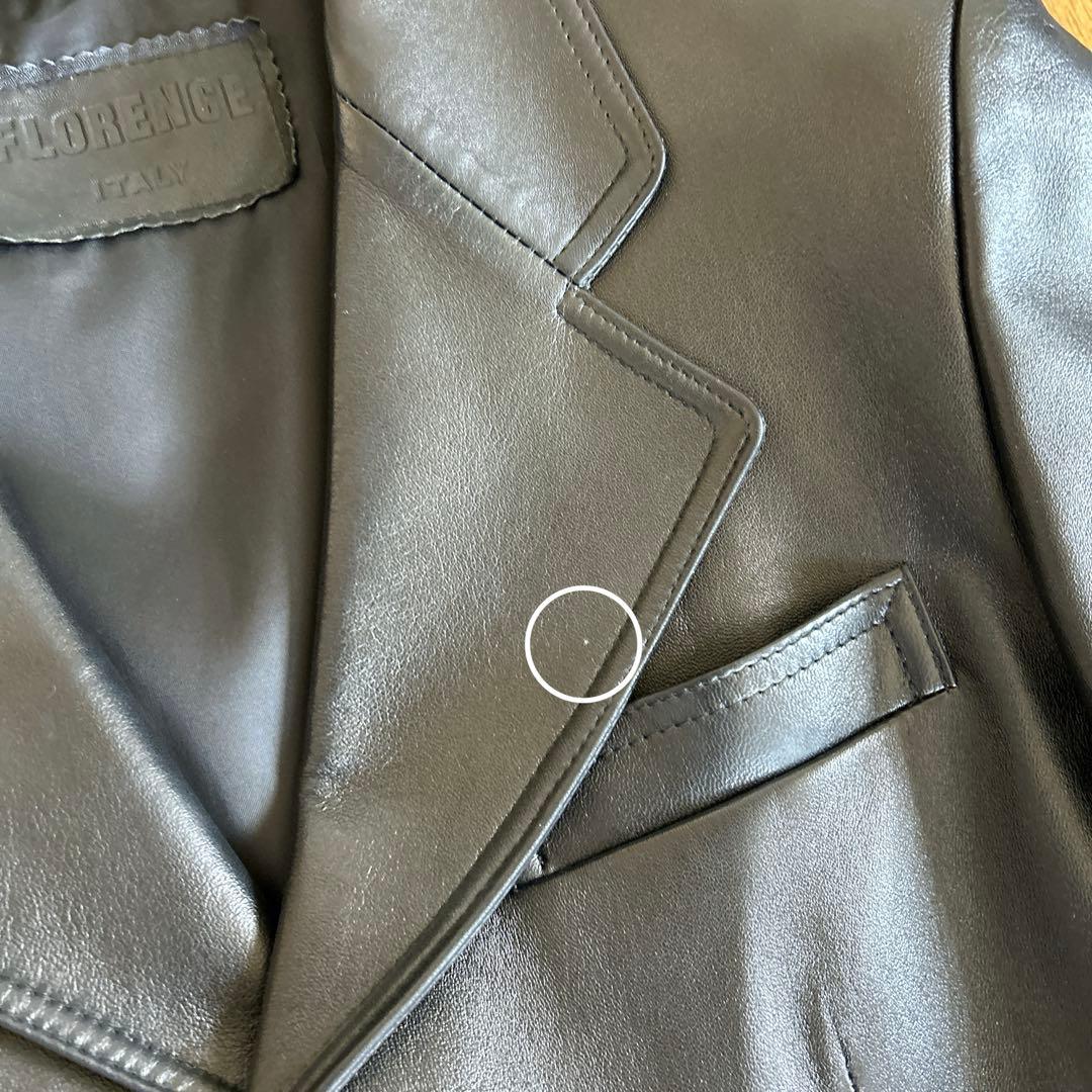 最終値下げ　イタリア製　ブラックレザージャケット ダブル　フィレンツェ　本革